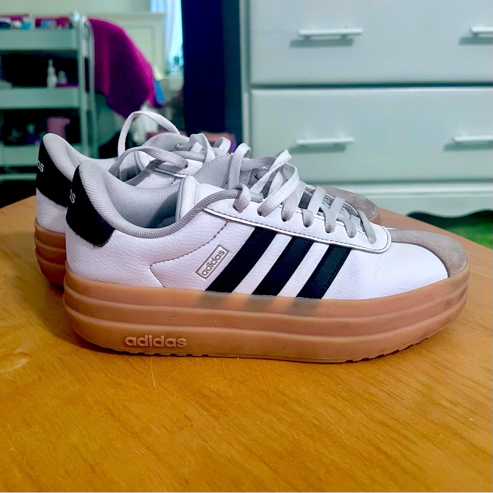 Adidas VL Court 3.0 Platform Sneaker White/Black/Wonder Beige